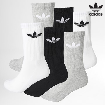 Adidas Originals - Lot De 6 Paires De Chaussettes IJ5620 Noir Blanc Gris Chiné