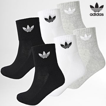 Adidas Originals - Pack De 6 Pares De Calcetines IJ5628 Negro Blanco Gris Heather