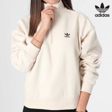 Adidas Originals - Sudadera con cremallera para mujer IR5940 Beige
