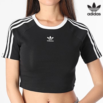 Adidas Originals - Tee Shirt Crop Femme 3 Stripes Baby IU2532 Noir