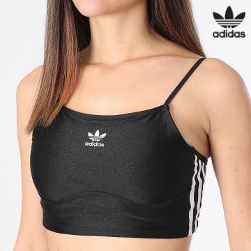 Adidas Originals - Débardeur Brassière Crop A Bandes Femme 3 Stripes IU2415 Noir
