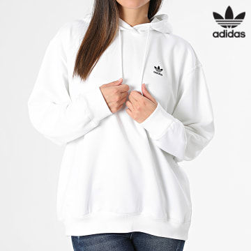 Adidas Originals - Sweat Capuche Femme Trefoil IP0586 Blanc