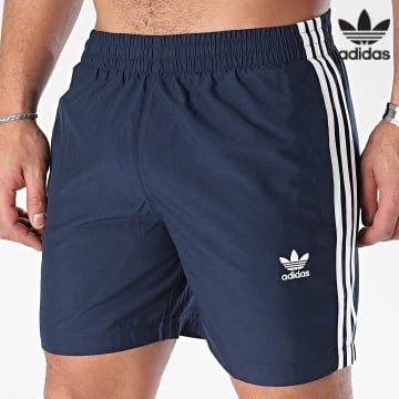 Adidas Originals - Short De Bain A Bandes Originals 3 Stripes IT8656 Bleu Marine