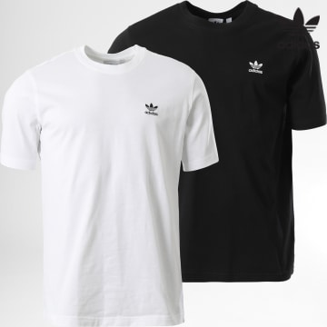 Adidas Originals - Set di 2 magliette Essential IR9691 Nero Bianco