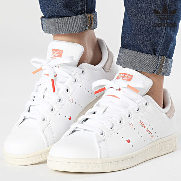 Adidas Originals - Baskets Femme Stan Smith IG8482 Footwear White Putty Mauve Bright Red