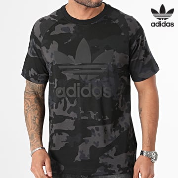 Adidas Originals - Tee Shirt Camo Trefoil IS2892 Noir Gris Anthracite