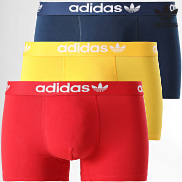 Adidas Originals - Lot De 3 Boxers 4A1M56 Rouge Jaune Bleu Marine