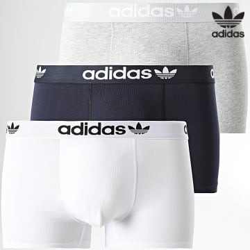 Adidas Originals - Set di 3 boxer 4A1M56 Bianco Navy Grigio Heather