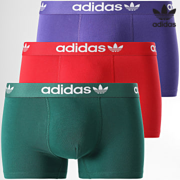 Adidas Originals - Lot De 3 Boxers 4A1M56 Rouge Vert Violet