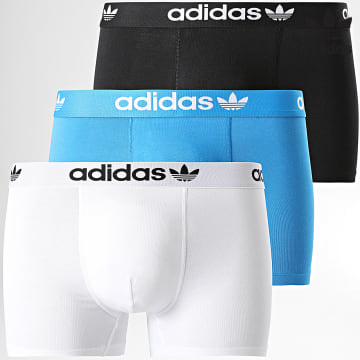 Adidas Originals - Set di 3 boxer 4A1M56 Bianco Nero Blu