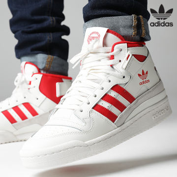 Adidas Originals - Forum Mid Sneakers IG6497 Cloud White Better Scarlet
