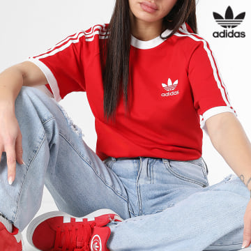 Adidas Originals - Maglietta donna 3 strisce IA4852 Rosso