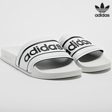 Adidas Originals - Pantofole Adilette ID5799 Bianco Nero