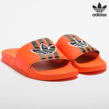 Adidas Originals - Chanclas Adilette Striped ID5788 Naranja Negro