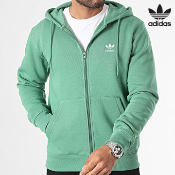 Adidas Originals - Essential IR7841 Sudadera verde con capucha y cremallera