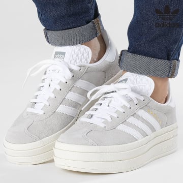 Adidas Originals - Gazelle Bold Zapatillas Mujer HQ6893 Gris Dos Calzado Blanco Core Blanco