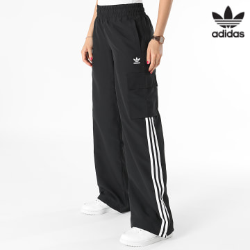 Adidas Originals - Pantalon Cargo Baggy A Bandes Femme 3 Stripes JF1292 Noir