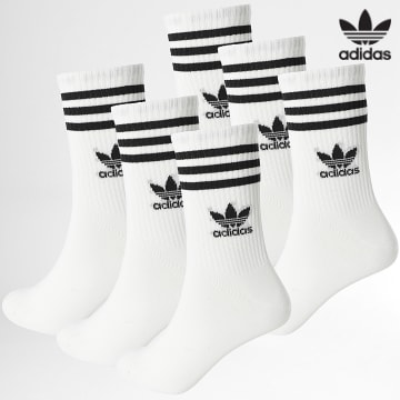 Adidas Originals - Lot De 6 Paires De Chaussettes 3 Strip JE1828 Blanc