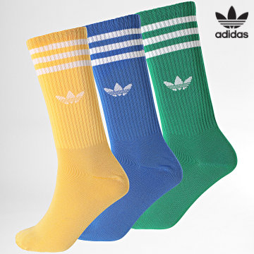 Adidas Originals - Lot De 3 Paires de Chaussettes High Crew Sock IX7505 Bleu Roi Vert Jaune