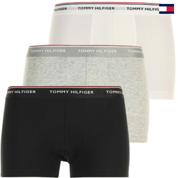 Tommy Hilfiger - Lot De 3 Boxers Premium Essentials Blanc Gris Noir