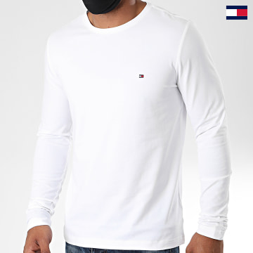 Tommy Hilfiger - Tee Shirt Manches Longues Stretch Fit Slim 0804 Blanc