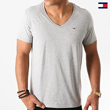 Tommy Jeans - Camiseta con cuello de pico Original 4410 Gris jaspeado