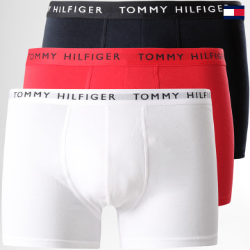 Tommy Hilfiger - Set di 3 boxer Premium Essentials 2203 rosso navy bianco