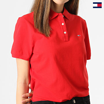 Tommy Jeans - Polo Manches Courtes Femme Slim 9199 Rouge