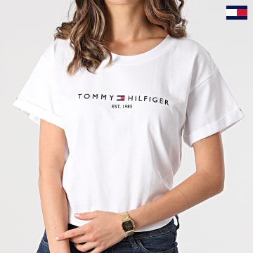 Tommy Hilfiger - Tee Shirt Femme Relaxed Hilfiger C-nk 8325 Blanc
