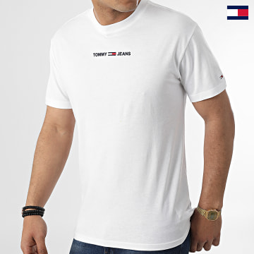Tommy Jeans - Maglietta con testo piccolo 9701 bianco