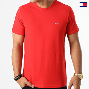 Tommy Jeans - Camiseta de punto clásico 9598 rojo