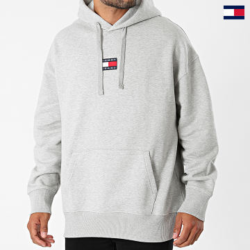 Tommy Jeans - Tommy Badge 0904 Sudadera con capucha Gris jaspeado