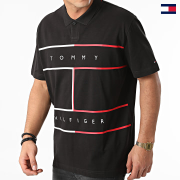 Tommy Hilfiger - Polo Manches Courtes Large RWB Flag 5043 Noir