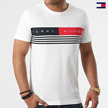 Tommy Hilfiger - Tee Shirt Corp Chest Stripe 0327 Blanc