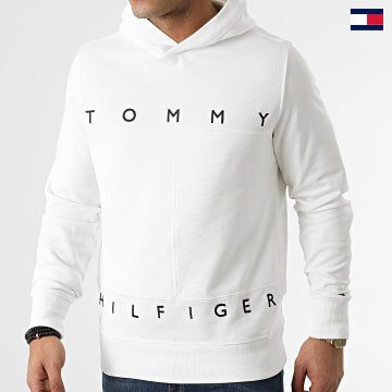 Tommy Hilfiger - Felpa con cappuccio Mono Design 2153 Bianco