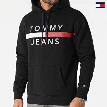 Tommy Jeans - Sweat Capuche Reflective Flag 7410 Noir Réfléchissant
