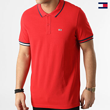Tommy Jeans - Polo Manches Courtes Regular Flag Cuff 2963 Rouge