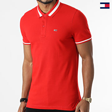 Tommy Jeans - Polo Manches Courtes Tipped Stretch 2220 Rouge