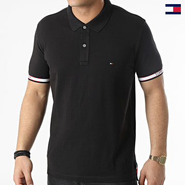 Tommy Hilfiger - Polo Manches Courtes Cuff Branding 3960 Noir