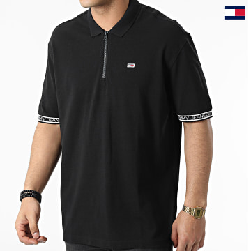 Tommy Jeans - Polo Manches Courtes A Bandes New Casual Tape 2961 Noir