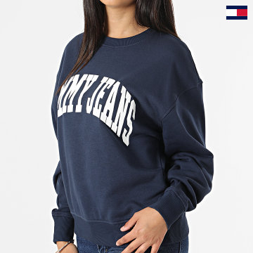 Tommy Jeans - Sweat Crewneck Femme Relaxed College 2714 Bleu Marine