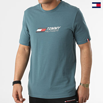 Tommy Sport - Camiseta Essentials con logo grande 2735 Verde
