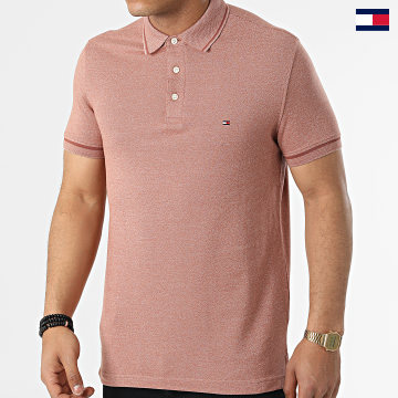 Tommy Hilfiger - Polo Manches Courtes Mouline Tipped 5680 Orange Chiné