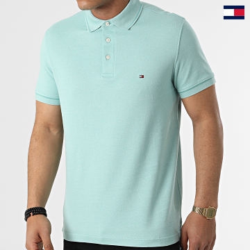 Tommy Hilfiger - Polo Manches Courtes Mouline Tipped 5680 Vert Clair Chiné
