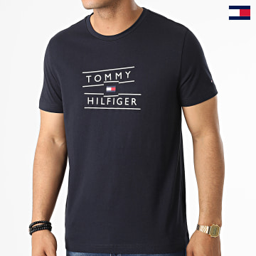 Tommy Hilfiger - Tee Shirt Taping Stacked Logo 7097 Bleu Marine