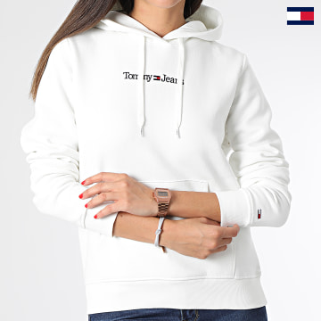 Tommy Jeans - Sudadera de mujer con capucha Regular Serif Linear 4362 Blanco