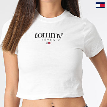 Tommy Jeans - Camiseta de mujer Baby Crop Essential Tee 4365 Blanca