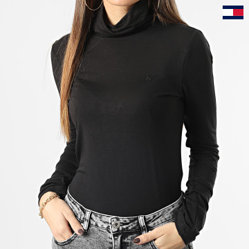 Tommy Hilfiger - Camiseta cuello alto manga larga mujer 6138 Negro