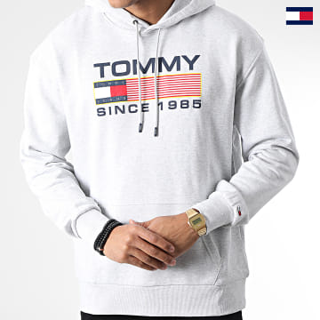 Tommy Jeans - Felpa con cappuccio Athletic Logo 5009 Grigio Heather