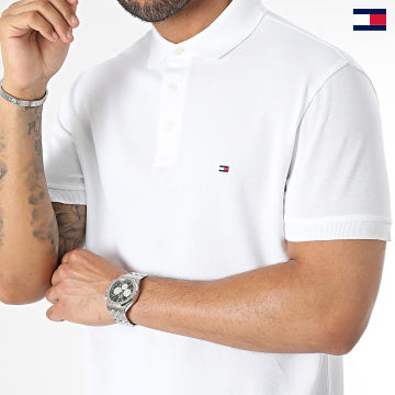 Tommy Hilfiger - Polo Manches Courtes Slim 7771 Blanc